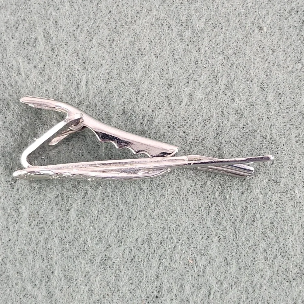 Vintage Fork and Knife Silver-tone Tie Clip Chef Cook Restaurant